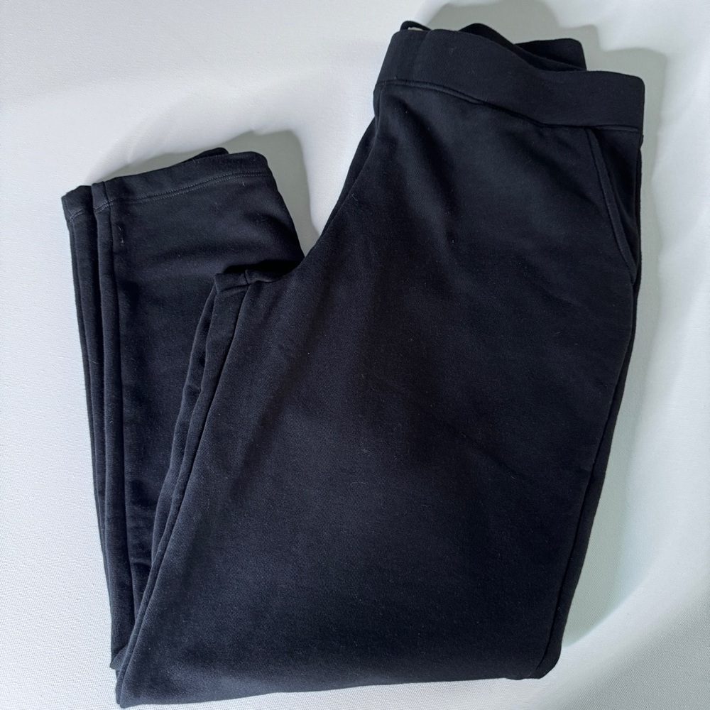 Womens Lands End Serious Sweats 10-12 Black